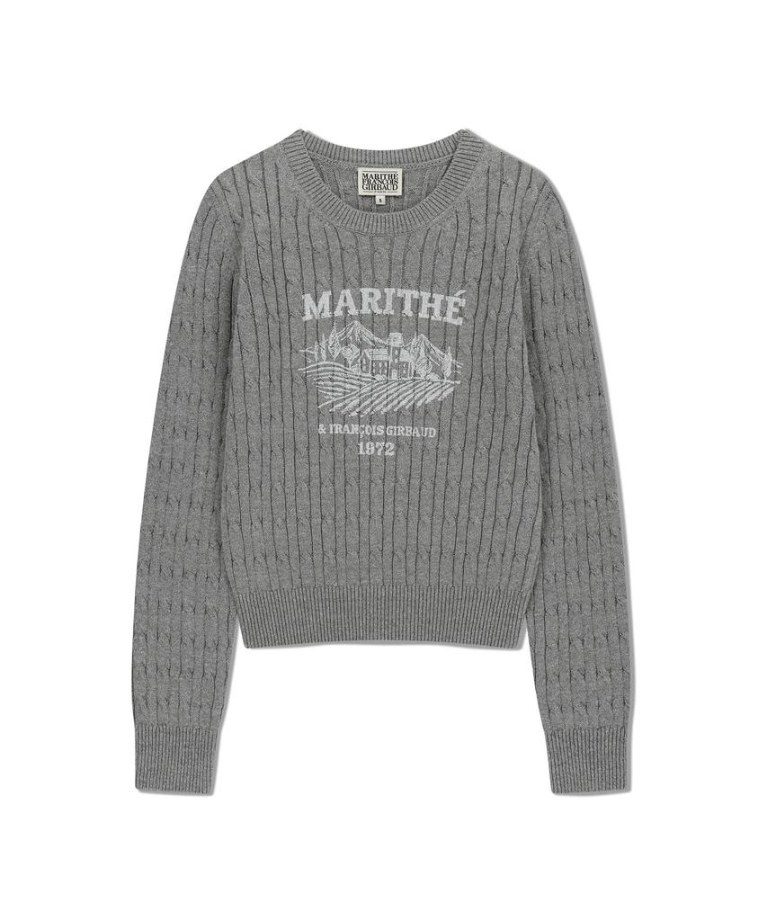 Malittepeulangsowajeobeo W Vineyard Cable Knit Pullover Melange Gray