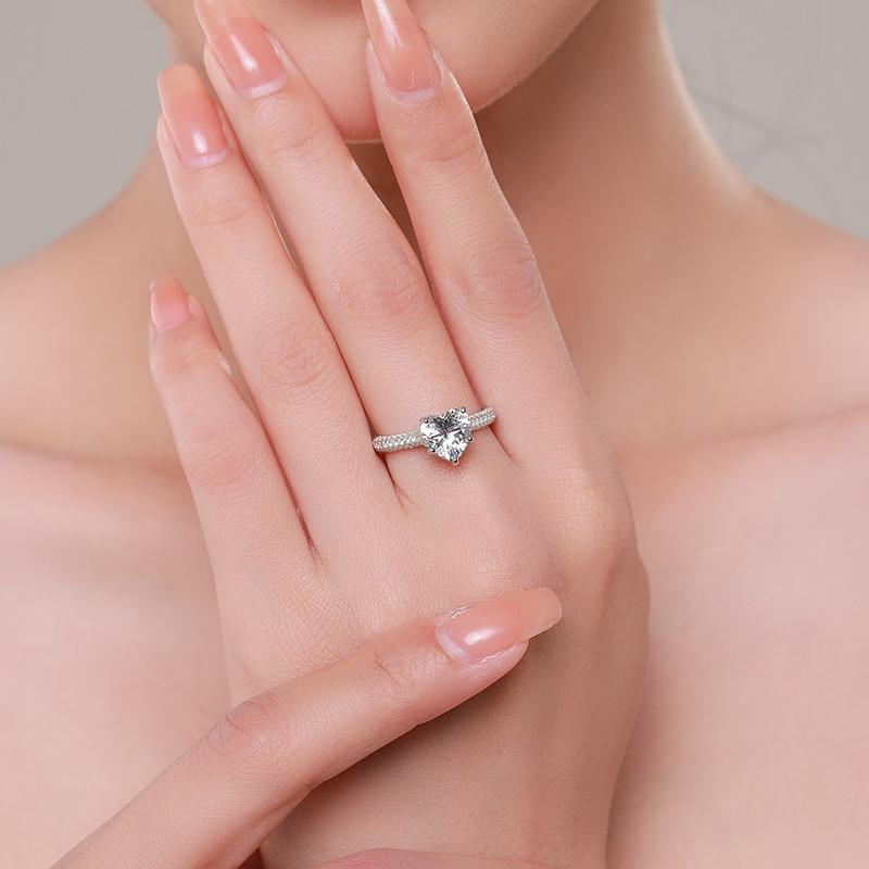 Modian 925 Sterling Silber Exquisite Funkelnde Herzen Cut CZ Romantische Marke Fingerring Für Frauen Aussage Hochzeit Schmuck