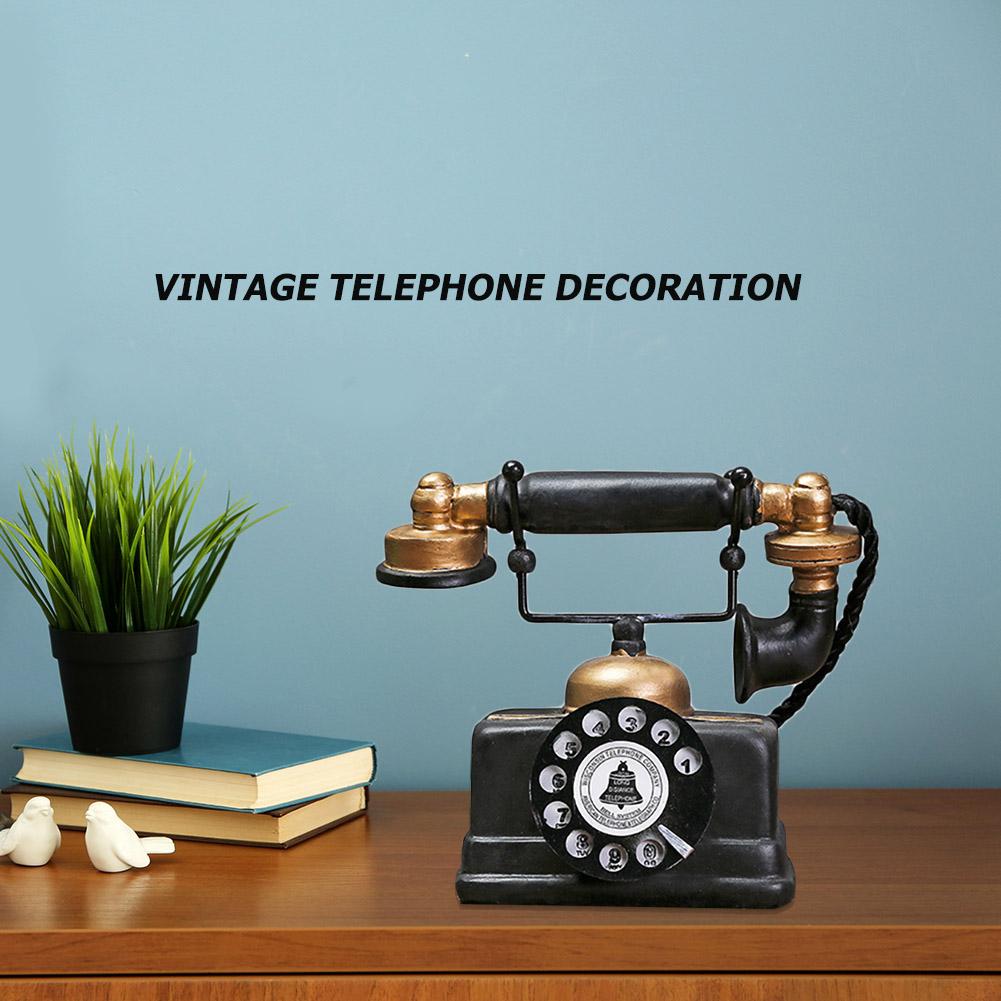 Vintage Telephone Landline Retro Old Style Telephone Model Exquisite Workmanship Desktop Ornament for Bedroom Decor Craft Props