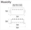 Musiclily Basic Ceramic Magnet Covered Humbucker Neck Bridge Pickup Set for Electric Chrome Guitar,