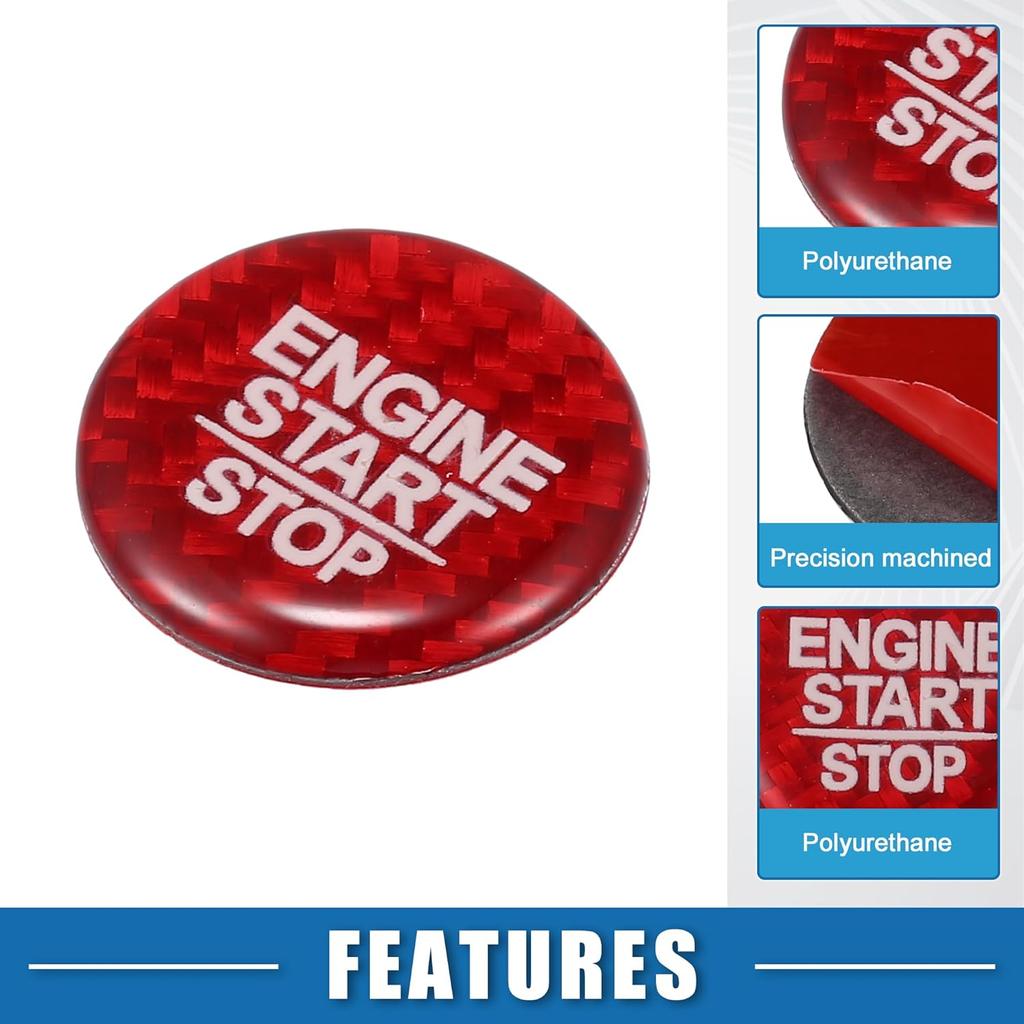 Car Push Start Button Cover Car Engine Start Button Cover Trim for Honda HR-V 2016-2021 Red