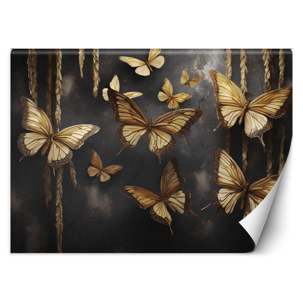 Wallpaper Golden Butterflies