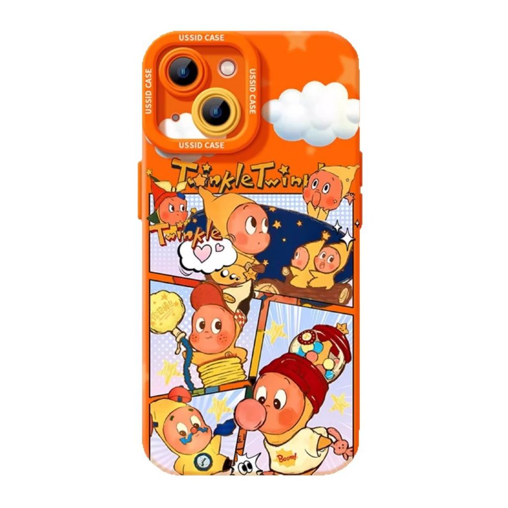 Star Doll Orange for Apple 17promax Cute 15 Cartoon iPhone13air Silicone Soft Case Mobile Phone Case
