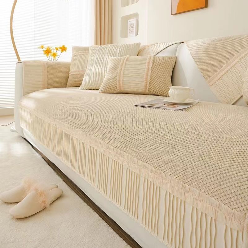 Sofa Cushion Cream Style New Four Seasons General Fabrics Leather Sofa Cover Light Luxury Cover Towel Cushion
