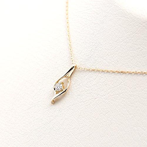 [Estelle] [Official] [Amazon.co.jp Exclusive] Women's Necklace In 10K Yellow Gold with Diamonds and a Drop Motif (Product Code: 0344-1407-0014-0000)