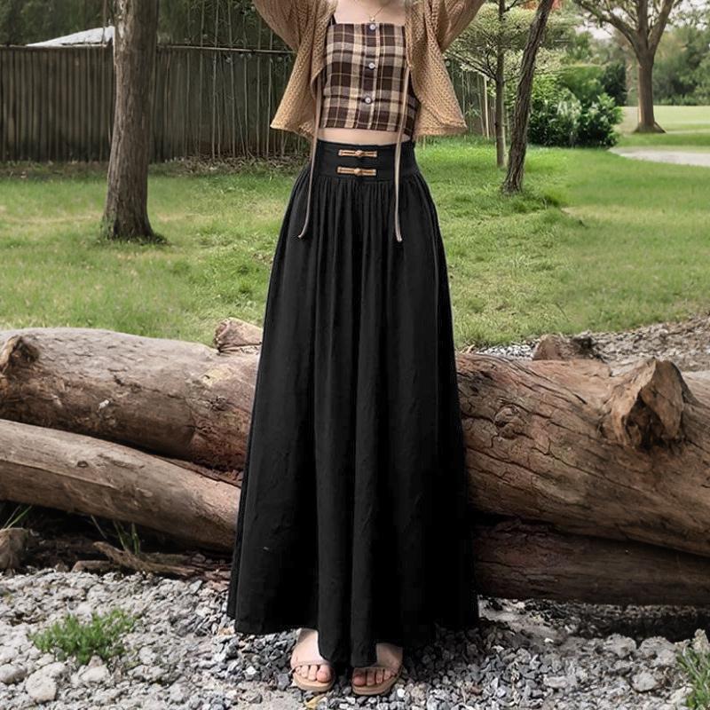 ZANZEA Women Daily Casual Elastic Waist Loose Wide Leg Pants M чёрный