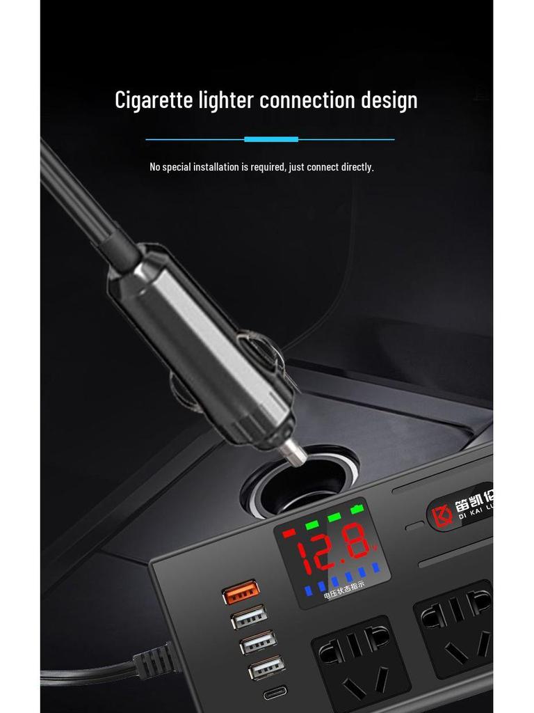 Leistungsstarker 12V/24V auf 220V Auto-Wechselrichter & Schnellladegerät für Limousine/LKW