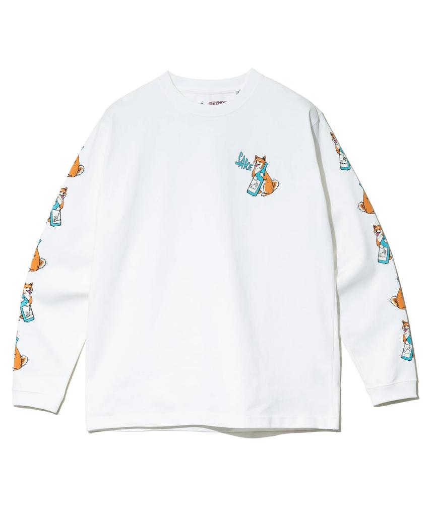 351907 Super Heavy USA/C Shiba Inu Drink Long Sleeve T-Shirt White M