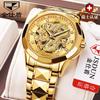 JINSHIDUN Brand Watch Automatic Mechanical Watch Tuhao Gold Dragon Watch Waterproof Glow-in-the-dark Men's Watch
