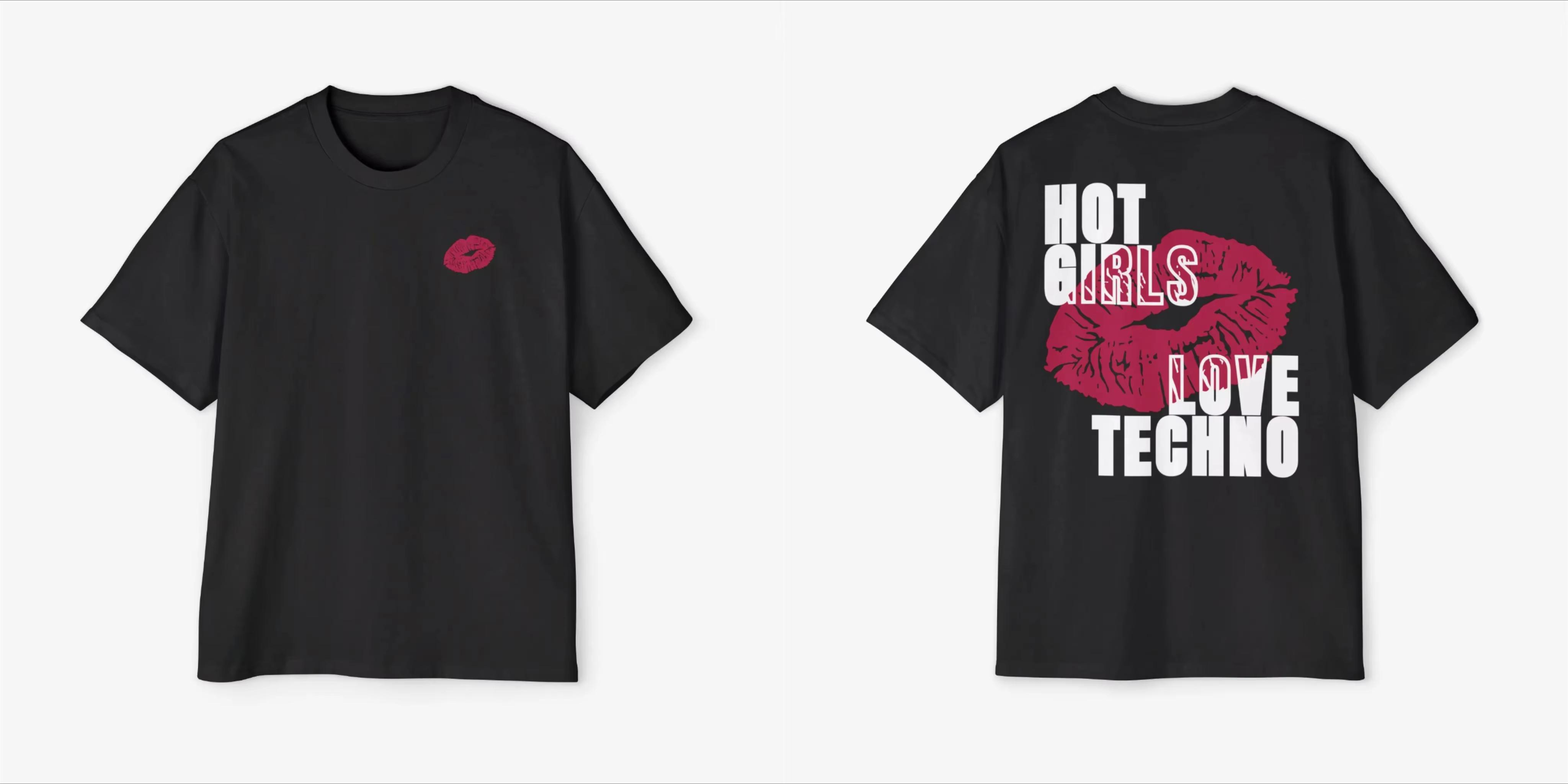 Hot Girls Love Techno TShirt Rave Music Apparel Tee Clothing Graphic Short Sleeve Shirt Unisex Men Women AllSeason L