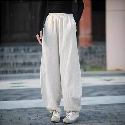 Fashion Casual Vintage Niche Harem Pants Woman Autumn Korean Loose Elastic Waist Retro Pants