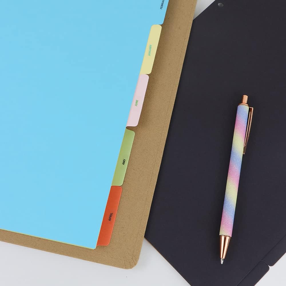 4 Pack B5 Binder Index Dividers 5 Tabs 9 Hole Punched Round Ring Binder Divider Planner Filler Paper erts for Loose Leaf Binder Sheet Protectors(5