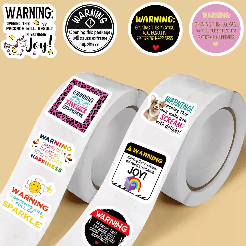 500PCS Warning Sticker Roll Stickers Motorcycle Motivational Laptop Word Funny Warning Decorative Student Stationery Stickers