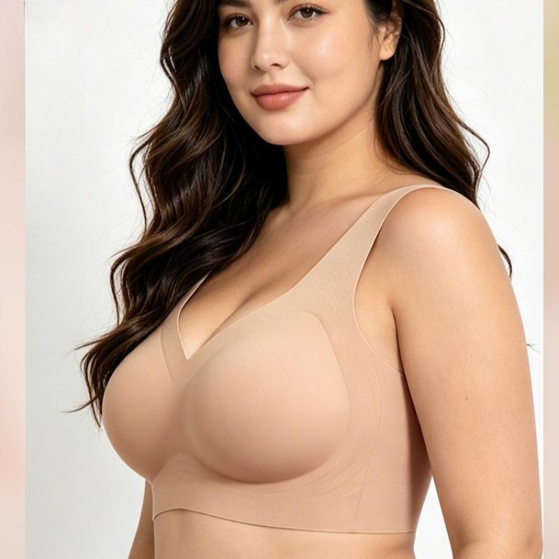 Plus Size Bra Summer Seamless Vest Flattering for Large Busts Push-up Style Thin and Sporty Plus Size Women's Bra