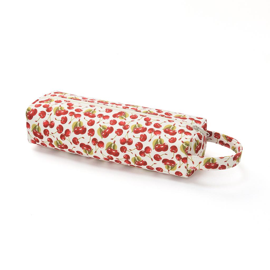 Cherry Print Large Capacity Cosmetic Bag Portable Travel Toiletry Organizer with Handle for Hair Dryers and Beauty Essentials