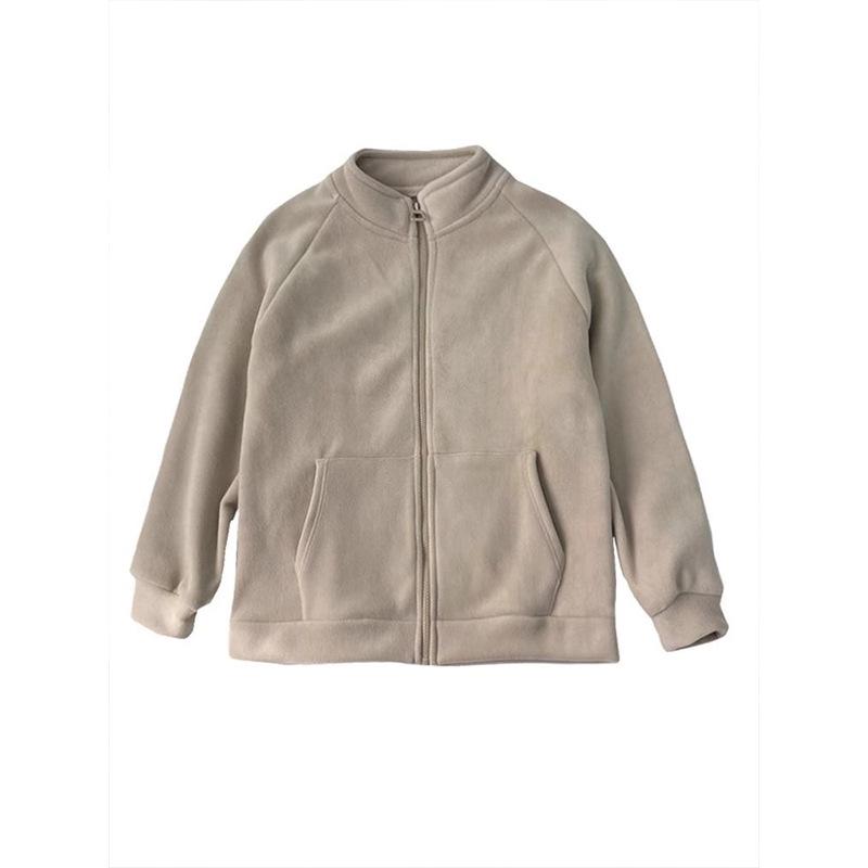 Women's Double-Sided Plush Zip-Up Fleece Hoodie - Warm, Loose Fit, Stand-Collar, Ideal for Petite Sizes, Perfect for Autumn and Winter.