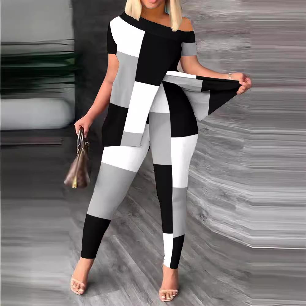 2024 Autumn Women's European & American Two-Piece Irregular Fashion Long Pants Set