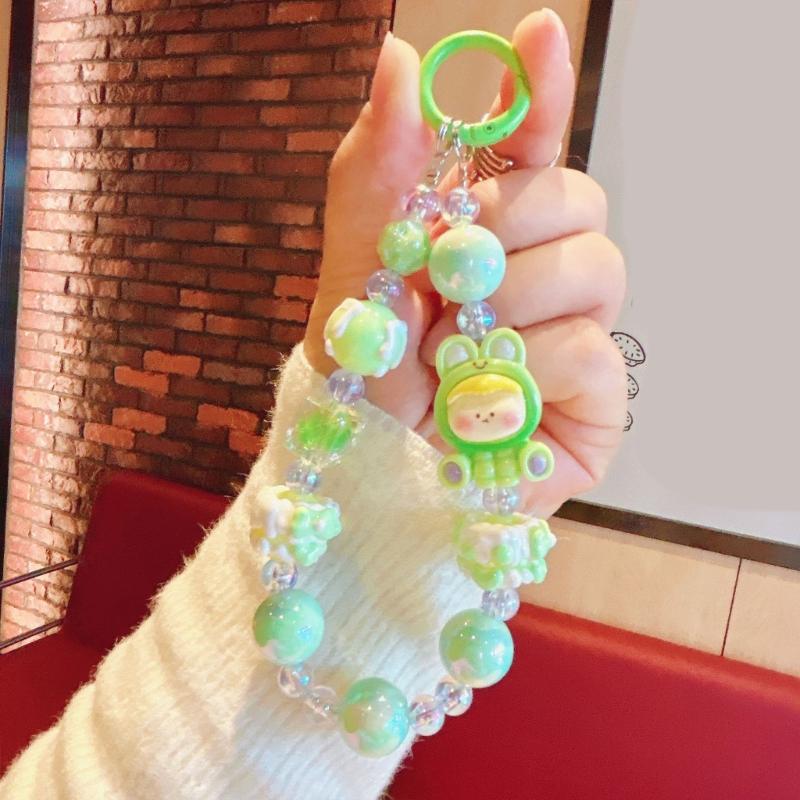 Beaded Phone Bracelet Strap,Phone Beaded Wrist Strap Phone Bracelet Lanyard for Women Phone Keychains Charm