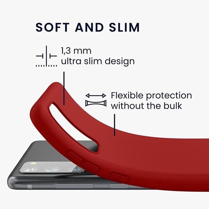 Coque - Samsung - Galaxy S20 FE - Silicone Souple - Rouge - Protection Anti-choc