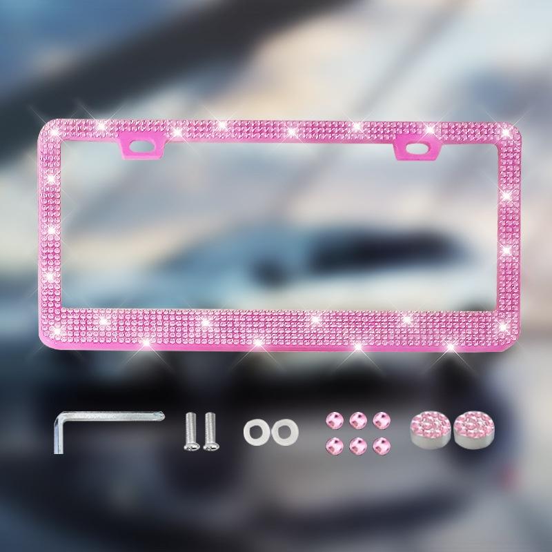 NEW 1/2PCS 31*16cm Bling Crystal License Plate Frame Women Rhinestone Car License Plate Frame Cover Holder Car Accessories