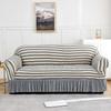 Bubble Gauze Sofa Cover with Skirt Hem All Inclusive Elastic Dust Cover for Living Room Anti Slip Furniture Protection Slipcover