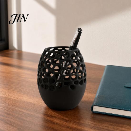 Pen Holder Modern Honeycomb Holder, 3D Printed Hollow Design Writing Utensil Container, Stylish Desk Organizer for Pencils Makeup Brushes And Brush