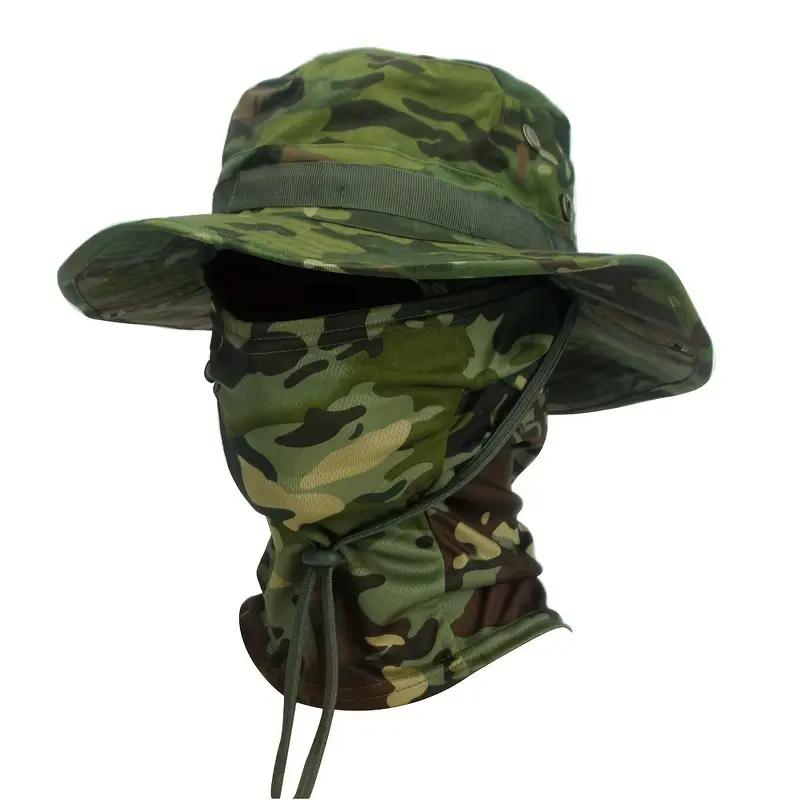Maskovací čepice Boonie, kukla, klobouk, oblek, skládací měkký klobouk, venkovní lov, rybaření, široký klobouk, opalovací krém, čepice