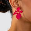 Fashion Elegant Matte Colorful Flower Stud Earrings for Women Vintage Floral Earring Statement Jewelry Accessories Vacation Gift