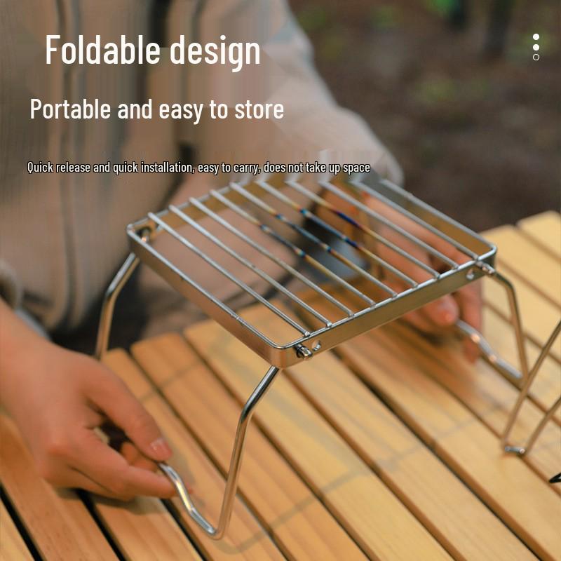 Portable Stainless Steel Mini BBQ Grill & Stove Stand