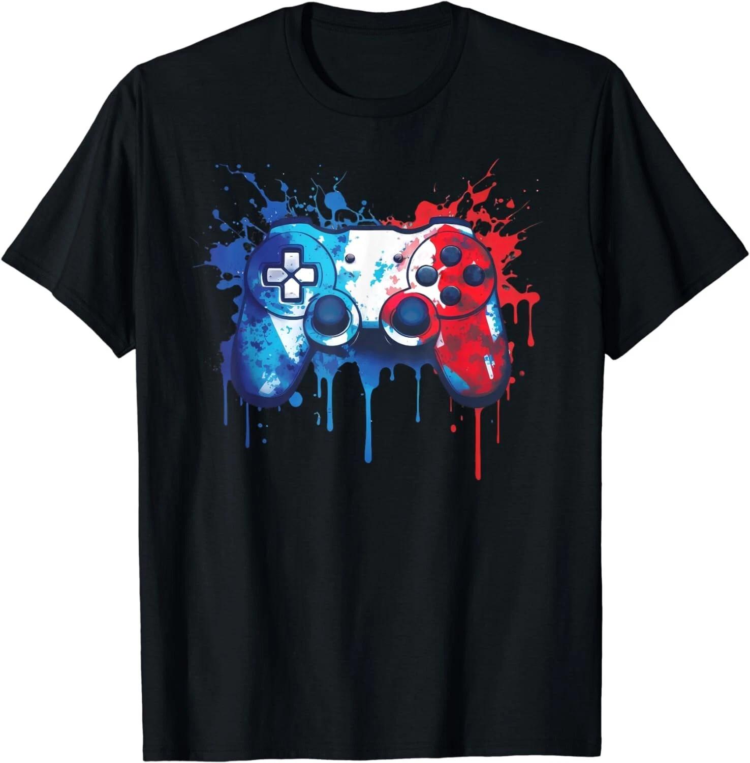 

Patriotic Gamer - Red White Blue 4th of July Video Game Gift Unisex T-Shirt M