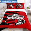 3PCS Soccer Team Crest Design Printed Soft Bedding Set,Including 1pc Duvet Cover And 2pcs Pillowcases Perfect for Bedroom, Dormitory, Fan gift