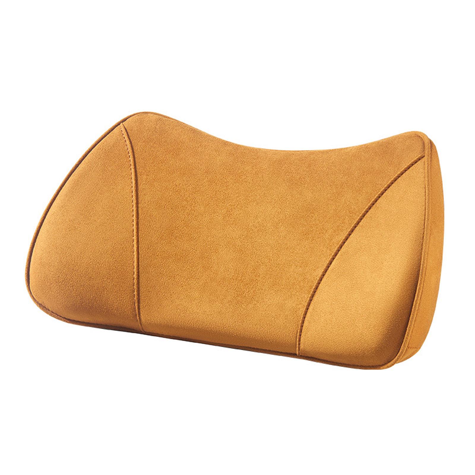 

Universal 2-in-1 Car Seat Booster Driver Memory Foam Lumbar Pillow Suede Seat Height Inclined Cushion yellow 1pc