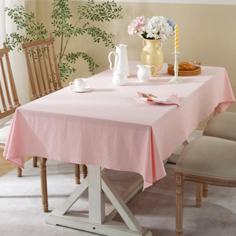 Pure Color Tablecloth Crinkle Cotton Washable Table Cover Tablecloths for Rectangle Table Baby Shower Kitchen Party Wedding Deco