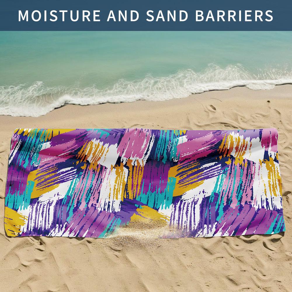 Sunscreen Beach Towels Double-sided Velvet Water-absorbing Quick-drying Bath Towels Microfiber Sports Towels