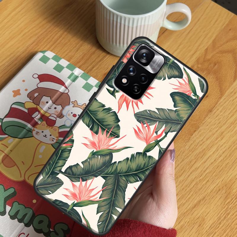 Monstera Flower Tropical Leaves Case For Xiaomi Redmi Note 14 Pro 13 12 11 10 15 Pro Plus Redmi 15 C 13 10C 12C 14C 13C Cover