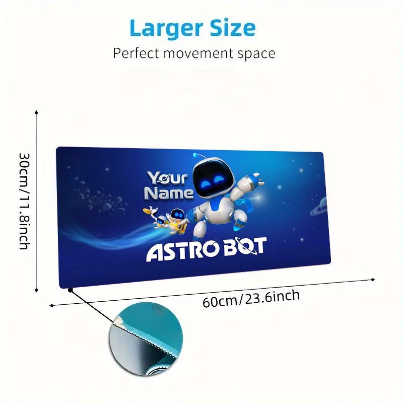 ASTRO BOT Custom Name Large Size Mouse Pad Large Gaming Table Cushion Non-slip Laptop Tablet Big Mousepad XXL Mat Mini PC Playmat With Lock Edge
