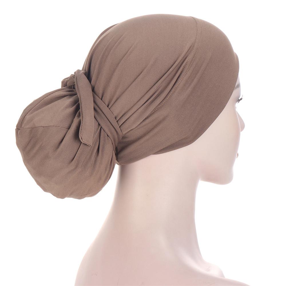 Muslim Hijabs Women Beanies Skullies Knot Bonnet Turban Hair Loss Hat Chemo Cancer Bandanas Arab Islamic Headwrap Headscarf New