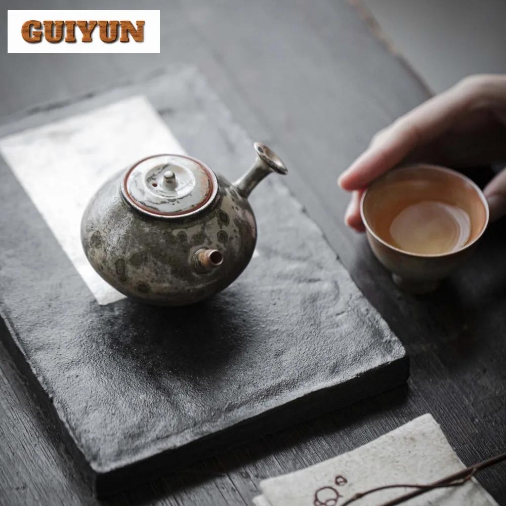 Japanese Ink Wood-fired Porcelain Teapot Retro Side Handle Pot Tea Maker Kettle Oolong Tea Teaware Accessories Gift Collection