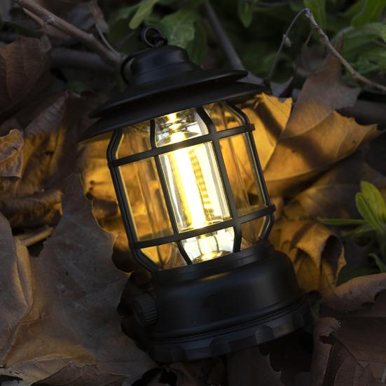 Retro Shape Outdoor Camping Light IPX4 Waterproof Type-C Fast Charging Hook Design Tent Lamp Multifunctional Handheld Outdoor Light