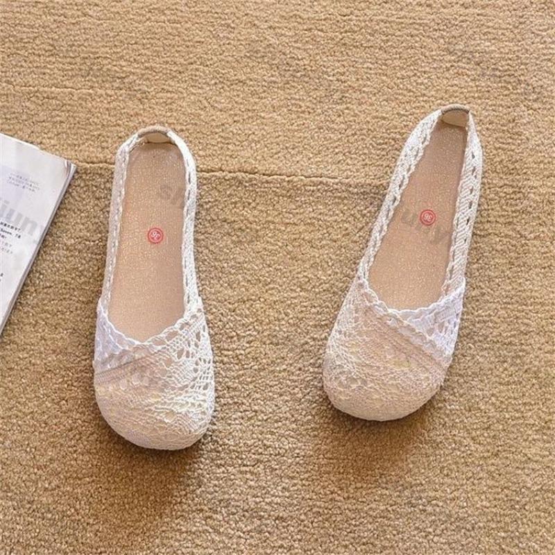 Fashion Women's Casual Shoes 2025 Summer New Non Slip Mesh Breathable Round Toe Flats Fashion Lightweight Comfortable Soft Sole Sandals