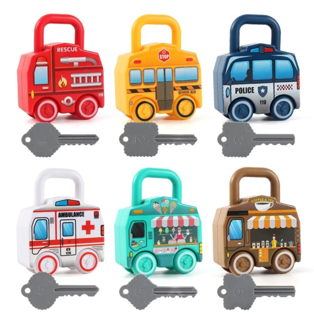 Early Educational Key Matching Toy Number Matching Slidable Car Toy Unlocking Car Toy Gifts