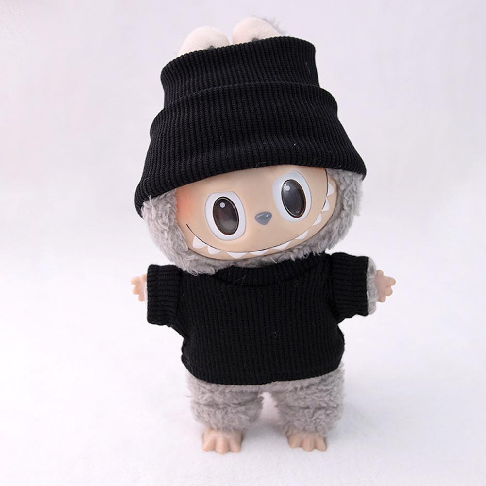 For 17cm Labubu Doll Fashion T-shirt Doll Clothes Color Match Dolls Accessories Cute Decoration Little Clothes