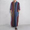 Men S Casual Long Sleeve Striped Ethnic Robe Gown