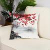 Red Maple Pattern Pillowcase Living Room Sofa Cushion Cover Bedroom Bedside Car Cushion Cover Home Decoration