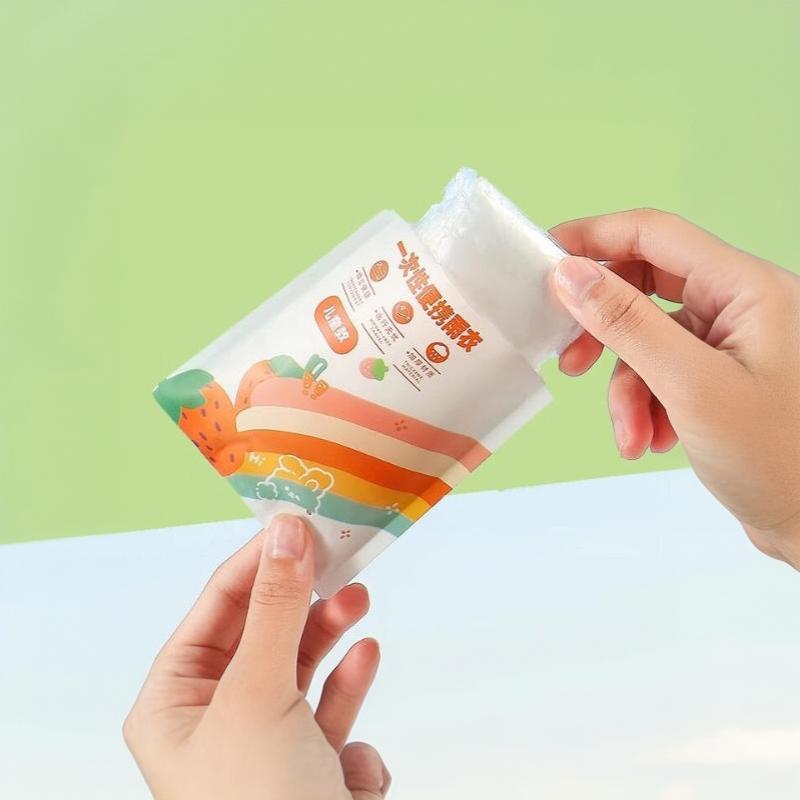 8/12Pcs Kids Disposable Thickened Extended Rain Poncho, Card-Sized Hooded One-Piece Raincoat For Rafting Hiking Travel
