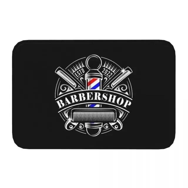Barber Shop Mat Welcome Doormat Balcony Indoor Corridor Porch Entrance Floor Carpet Machine Washable Floormat Accessories Rug