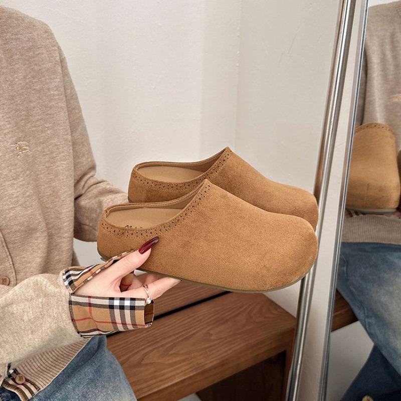 Semi-slippers for Women's Outward Wear 2026 Summer New One-foot Slip-on Soft-soled Cool-mop Baotou Slippers