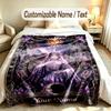 Space Cosmic Theme Custom Blanket Personalized Name & Text Customized Soft Warm Throw Blanket Home Decor