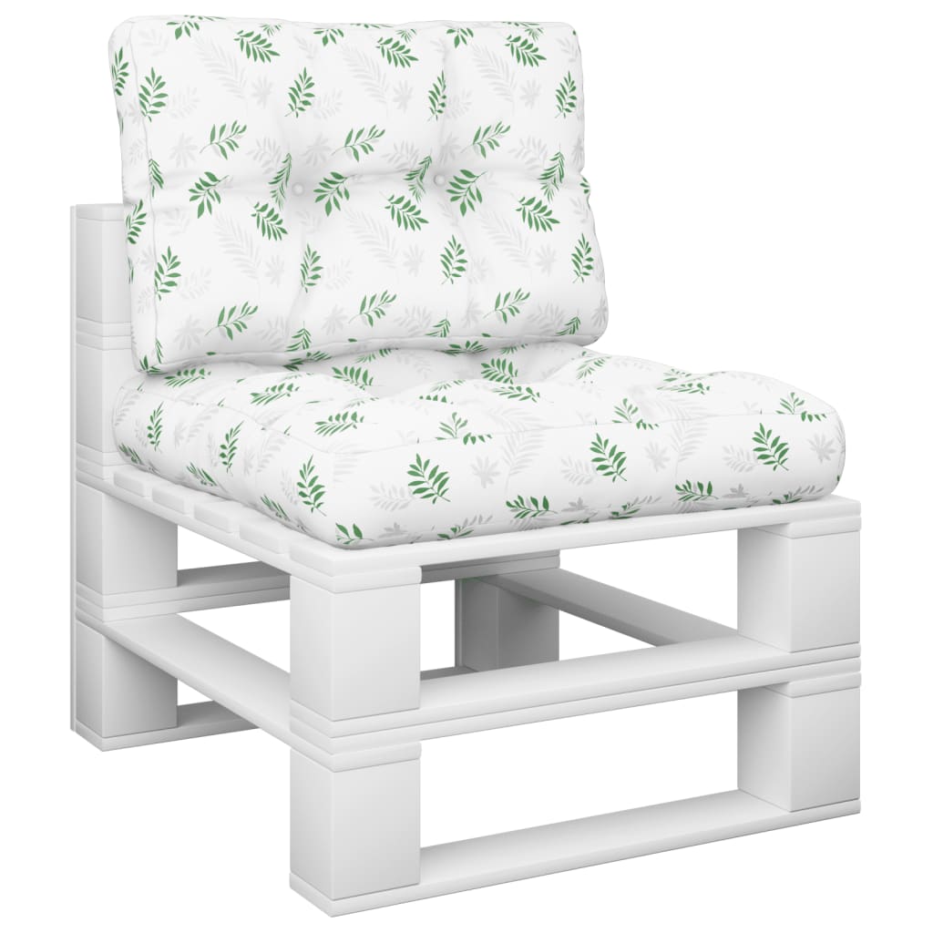 2 Piece Pallet Cushions Leaf Pattern Fabric