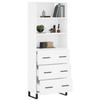 VidaXL Buffet haut Blanc 69,5x34x180 cm Bois d'ingénierie 3189405